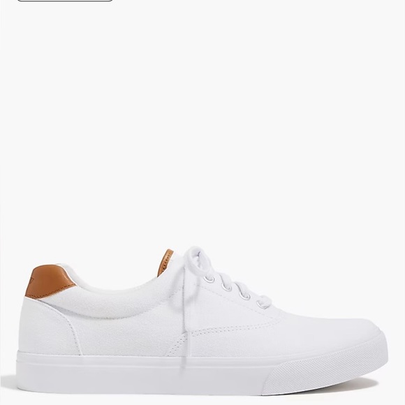 J. Crew White Canvas Lace-up Sneakers Size 9 M NWT Brand New!! - Picture 3 of 9